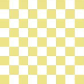 Two  Inch Checks in Springtime Forsythia Yellow and White
