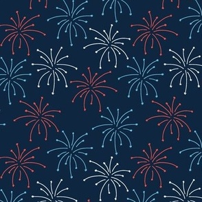 4th of July Fireworks in Navy Blue