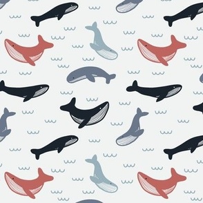 Whales Red White and Blue