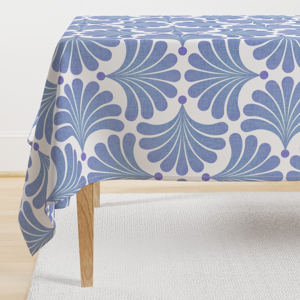 Dreamy Flower Bed- - Minimalist Geometric Floral Wallpaper- Art Deco Flowers- Petal Cotton Solid Coordinate Sky Blue and Lilac- Pastel Colors- Soft Blue- Periwinkle- Large