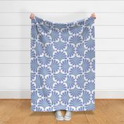 Dreamy Flower Bed- - Minimalist Geometric Floral Wallpaper- Art Deco Flowers- Petal Cotton Solid Coordinate Sky Blue and Lilac- Pastel Colors- Soft Blue- Periwinkle- Large