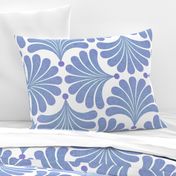 Dreamy Flower Bed- - Minimalist Geometric Floral Wallpaper- Art Deco Flowers- Petal Cotton Solid Coordinate Sky Blue and Lilac- Pastel Colors- Soft Blue- Periwinkle- Large