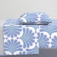 Dreamy Flower Bed- - Minimalist Geometric Floral Wallpaper- Art Deco Flowers- Petal Cotton Solid Coordinate Sky Blue and Lilac- Pastel Colors- Soft Blue- Periwinkle- Large