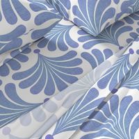 Dreamy Flower Bed- - Minimalist Geometric Floral Wallpaper- Art Deco Flowers- Petal Cotton Solid Coordinate Sky Blue and Lilac- Pastel Colors- Soft Blue- Periwinkle- Large