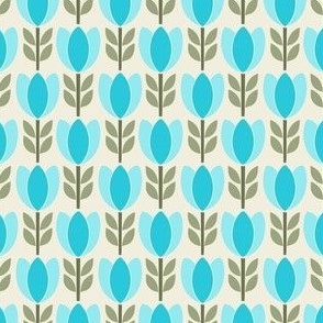 Tulips Aqua - small scale - mix and match