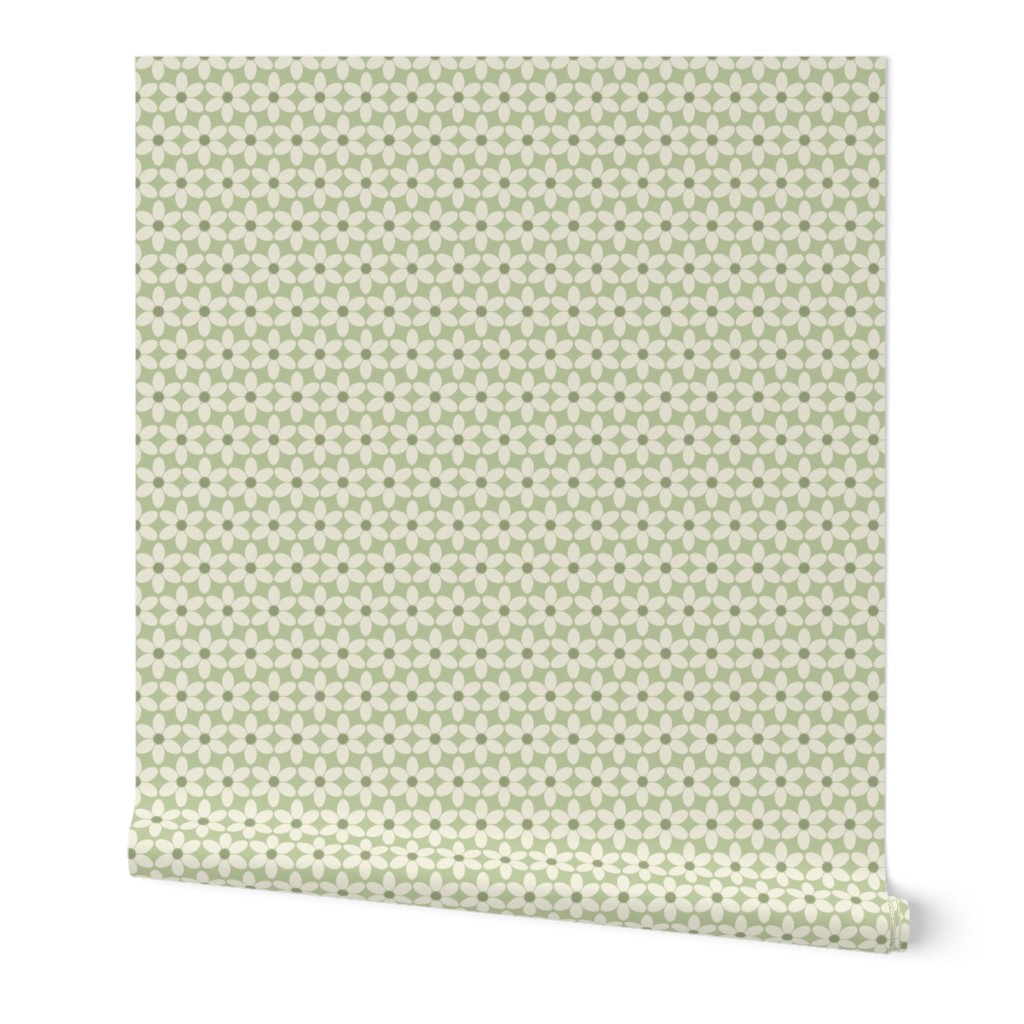 Simply Daisy Soft Sage Green and Cream Ditsy Scale