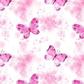 Pink Watercolor Butterflies