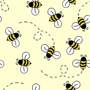 (large scale) bees on yellow