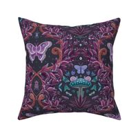 Maximalist quirky jungle scene with snakes, moths and spiders - small print