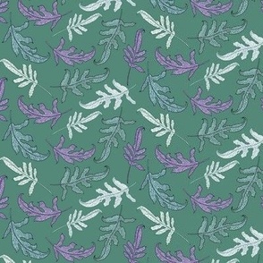 lilac, green and white leaves