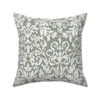 Ikat Damask-Ivory & Moss-L