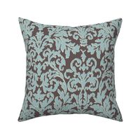 Ikat Damask-Seaglass & Cocoa-L