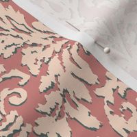 Ikat Damask-Cameo & Salmon-M