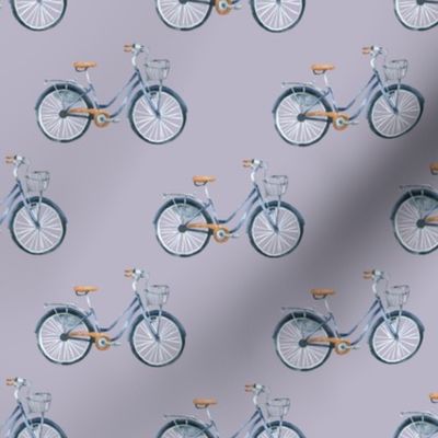 Watercolor Bicycles on Grey/  small scale