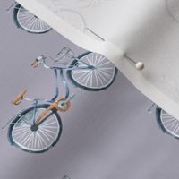 Watercolor Bicycles on Grey/  small scale