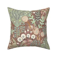 Wild Garden Tapestry Earth Tones Large