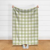 3" Olive Gingham: Light Olive Green Gingham Check, Buffalo Check, Buffalo Plaid