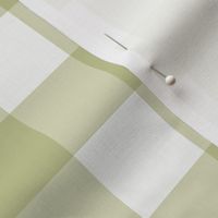 1.5" Olive Gingham: Light Olive Green Gingham Check, Buffalo Check, Buffalo Plaid