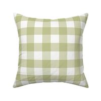 1.5" Olive Gingham: Light Olive Green Gingham Check, Buffalo Check, Buffalo Plaid