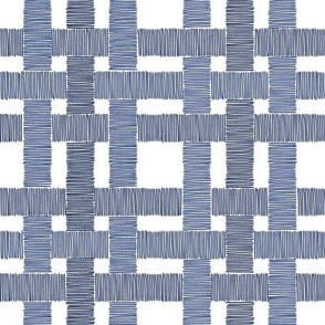 Country Linen Checks - Navy white