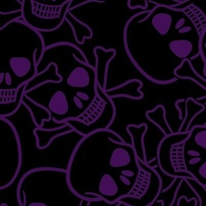 Black and Purple Horror Skull