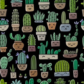 Cute cactus family