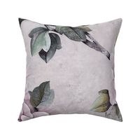 Peony Floral - Pink, Stone, Grey (large scale)