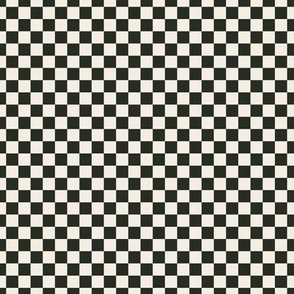 041 - small scale black and white Garden bed checkerboard modern geometric with retro vintage vibes, for wallpaper, bed linen, eye catching table linen, teenage duvet cover and bed linen