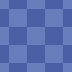 041 - Jumbo scale  geometric square Garden bed brilliant blue checkerboard coordinates for kids apparel, nursery wallpaper, baby accessories, quilting, patchwork and pet accessories
