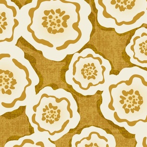 Ivory Rose Garden -Gold -Mustard -Petal Solids