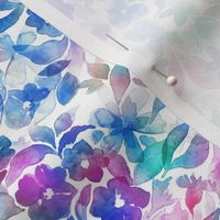 Painterly Floral Quilt - vintage rainbow, small 