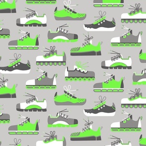 (M) Running shoes grey neon green