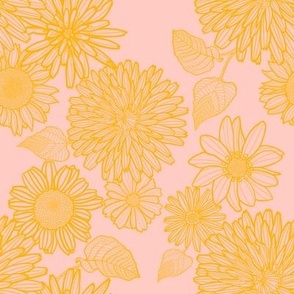 Orange Flower Print