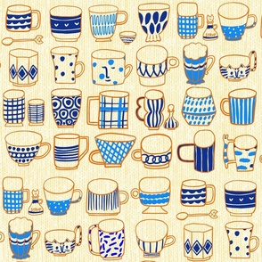 Mug pottery Collection_Hand Drawn_Yellow