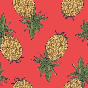pineapple red background