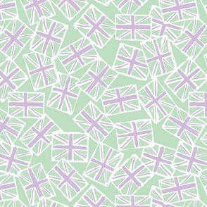 UK lovers - Union jack english flag in nineties colors lilac mint green