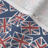 UK lovers - Union jack english flag in vintage faded blue stone red