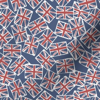 UK lovers - Union jack english flag in vintage faded blue stone red
