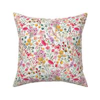 Whimsical Flower Garden Cottage Romantic floral Multicolor white Small