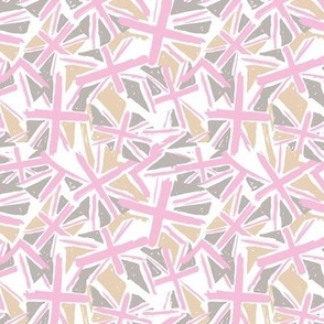UK lovers - Abstract messy distorted Union jack english flag in traditional faded pastel beige gray pink on white