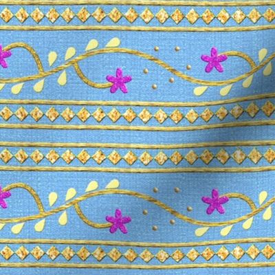 embellished ribbons blue