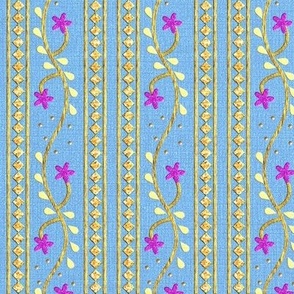 embellished ribbons blue vertical