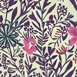 Purple Floral botanical