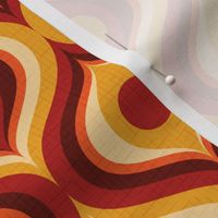 groovy psychedelic swirl retro vintage wallpaper 4 medium scale 60s 70s mustard maroon rust by Pippa Shaw