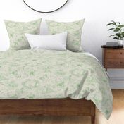 Country Dogs Toile Green on Greige