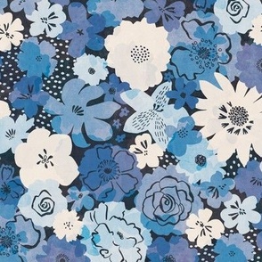 Blooming Wild, blues (Medium)