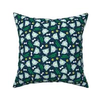 Bone Appetit - fun dog fabric - green/blue - LAD23