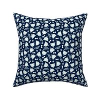 (small scale) Bone Appetit - fun dog fabric - navy - LAD23