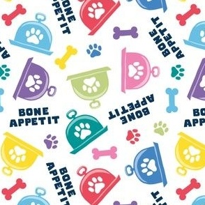 Bone Appetit - fun dog fabric - multi - LAD23