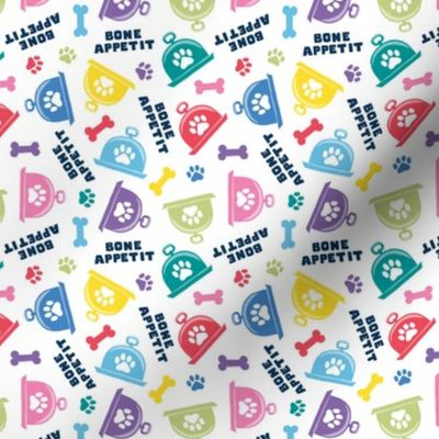 (small scale) Bone Appetit - fun dog fabric - multi - LAD23